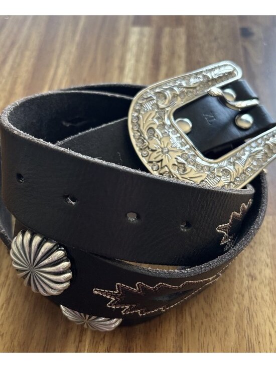 Nocona Leather Belt Women’s XL Concho Rhinestone Rodeo Cowgirl Western Boho - Picture 13 of 16